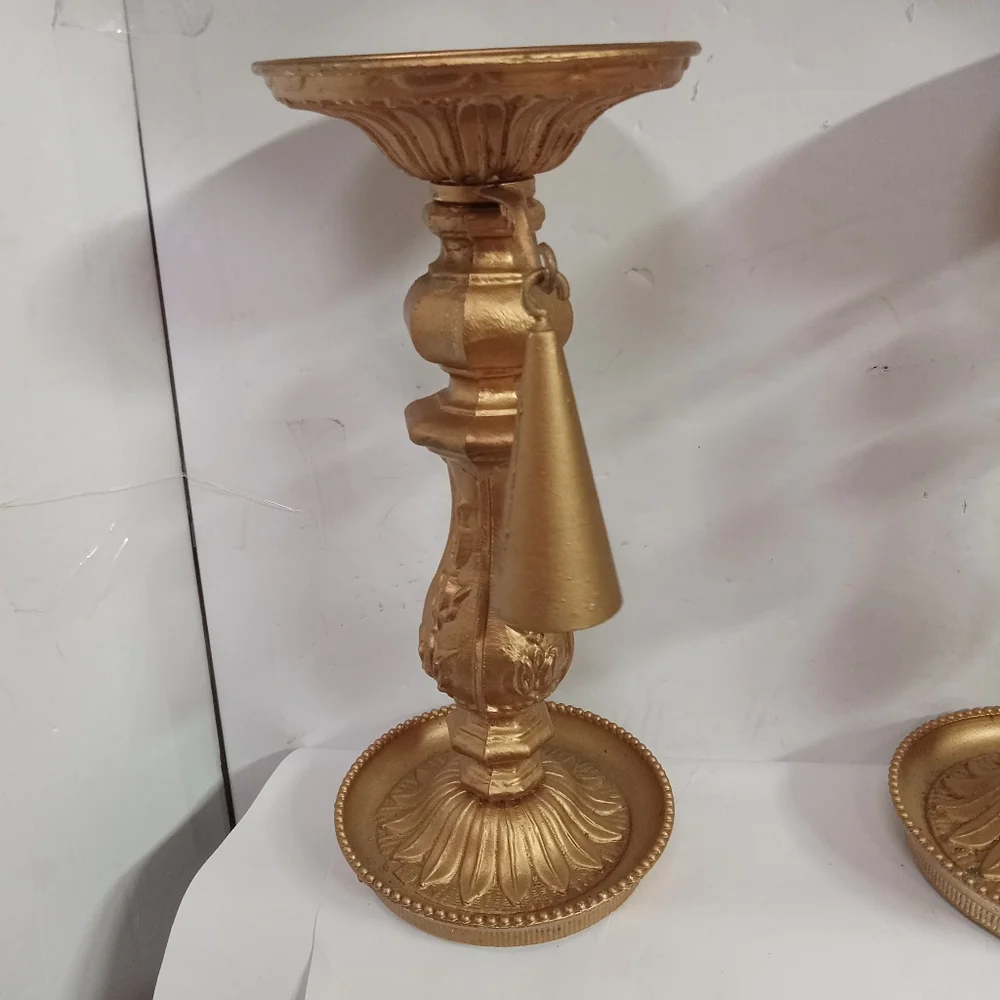 2-Pair Villy Vintage Candle Holders W/Snuffles Metal
